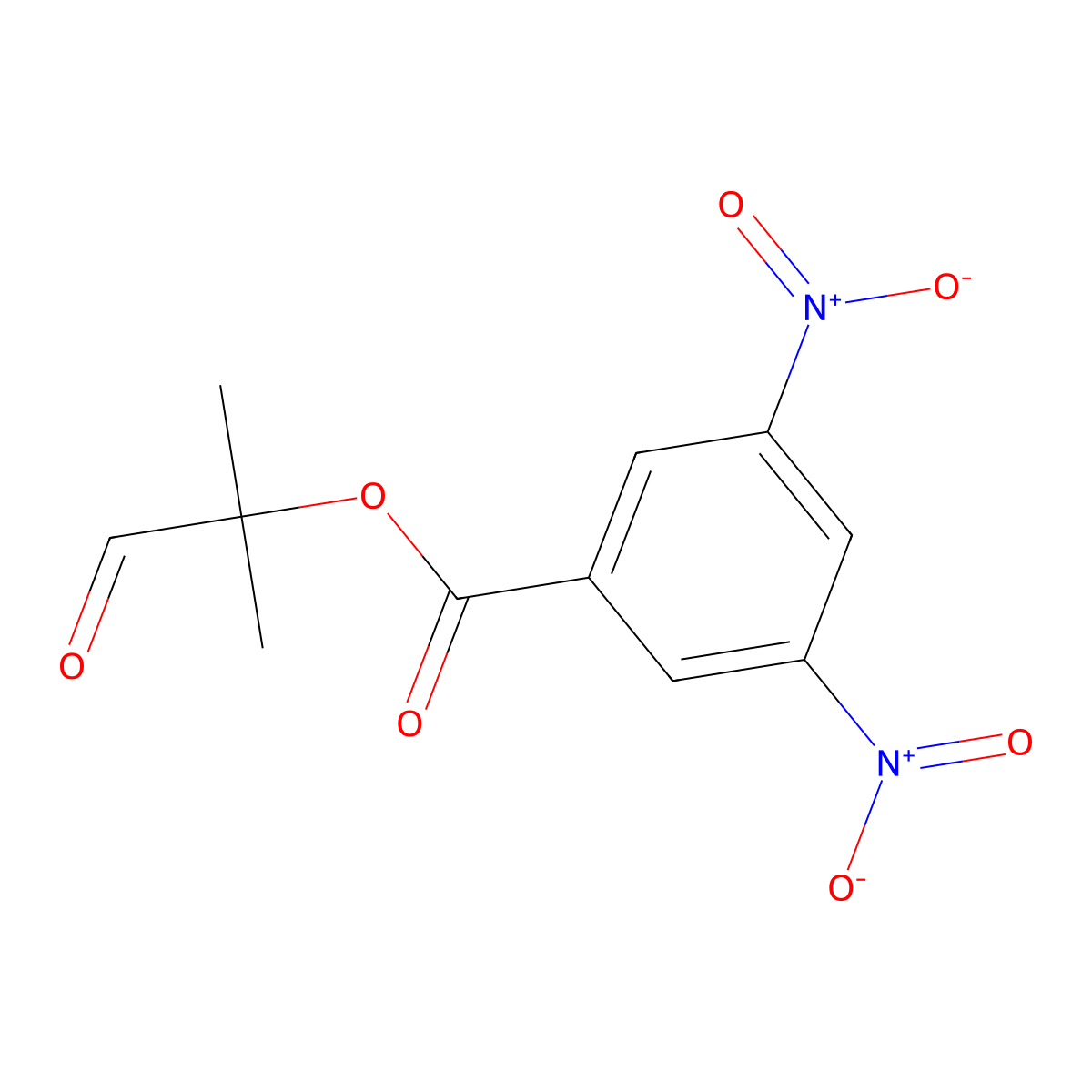 (2-Methyl-1-oxopropan-2-yl) 3,5-dinitrobenzoate molecular structure, CAS 7472-11-9