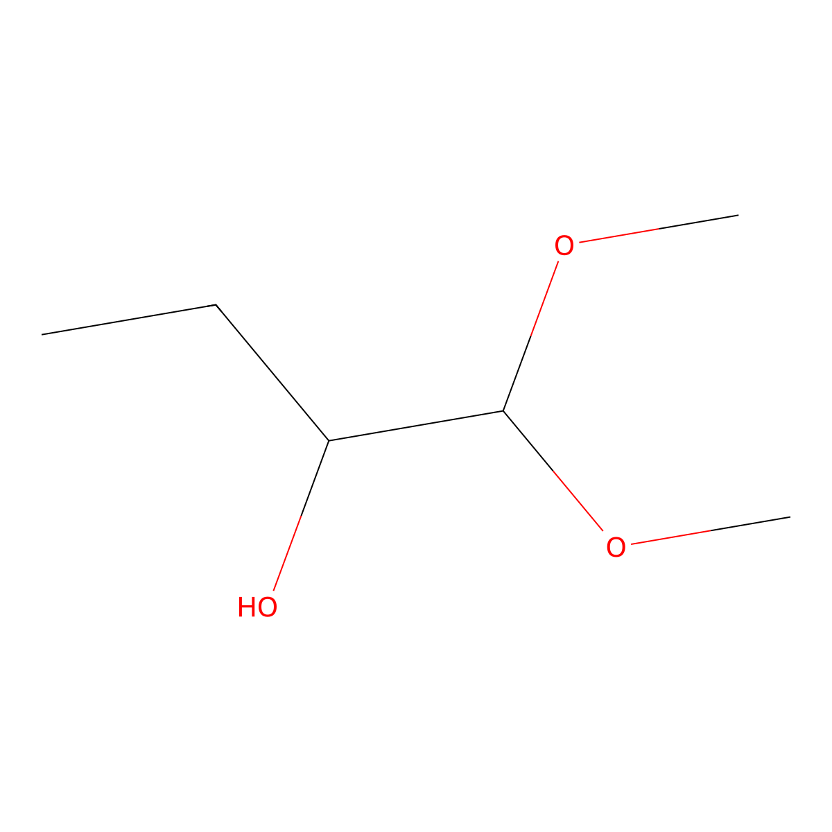 1,1-Dimethoxybutan-2-ol molecular structure, CAS 7472-25-5