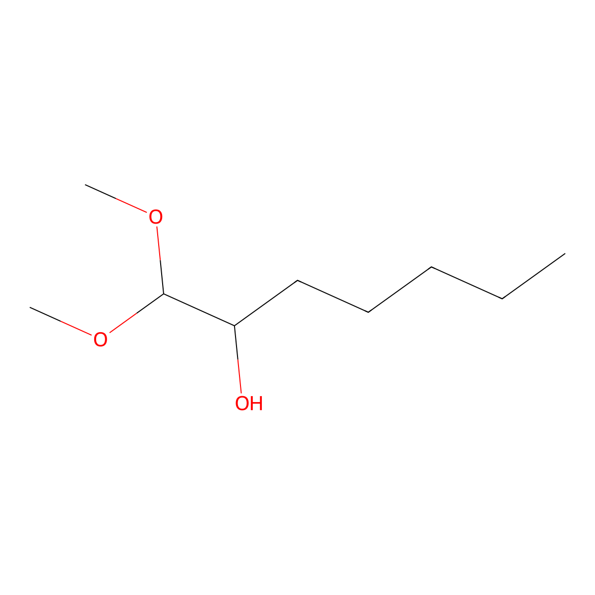 1,1-Dimethoxyheptan-2-ol molecular structure, CAS 7472-26-6