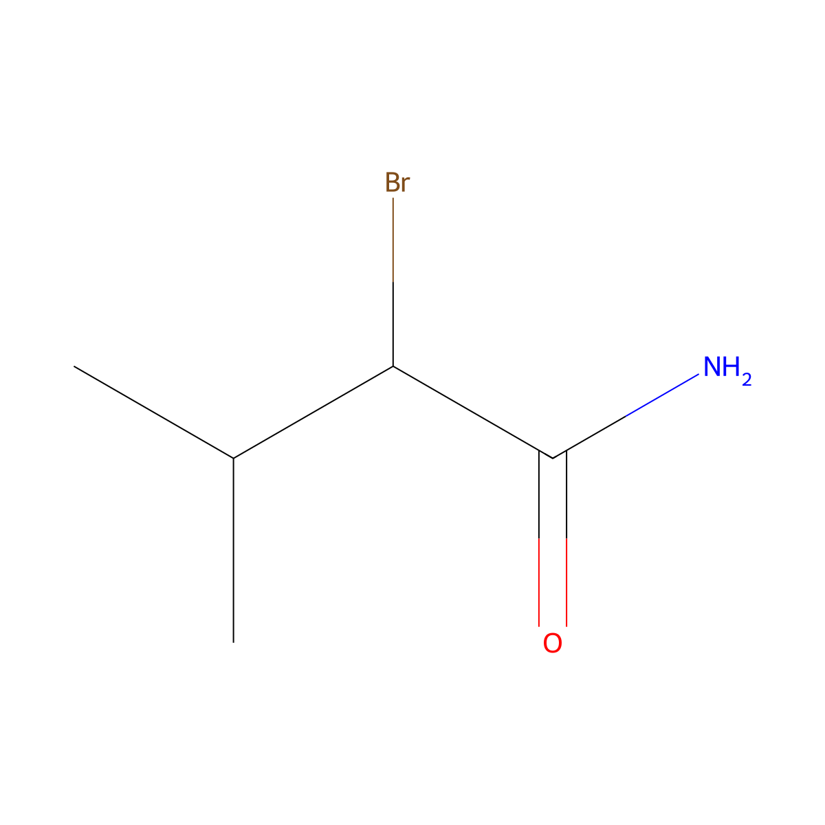 2-Bromo-3-methylbutanamide molecular structure, CAS 7472-46-0