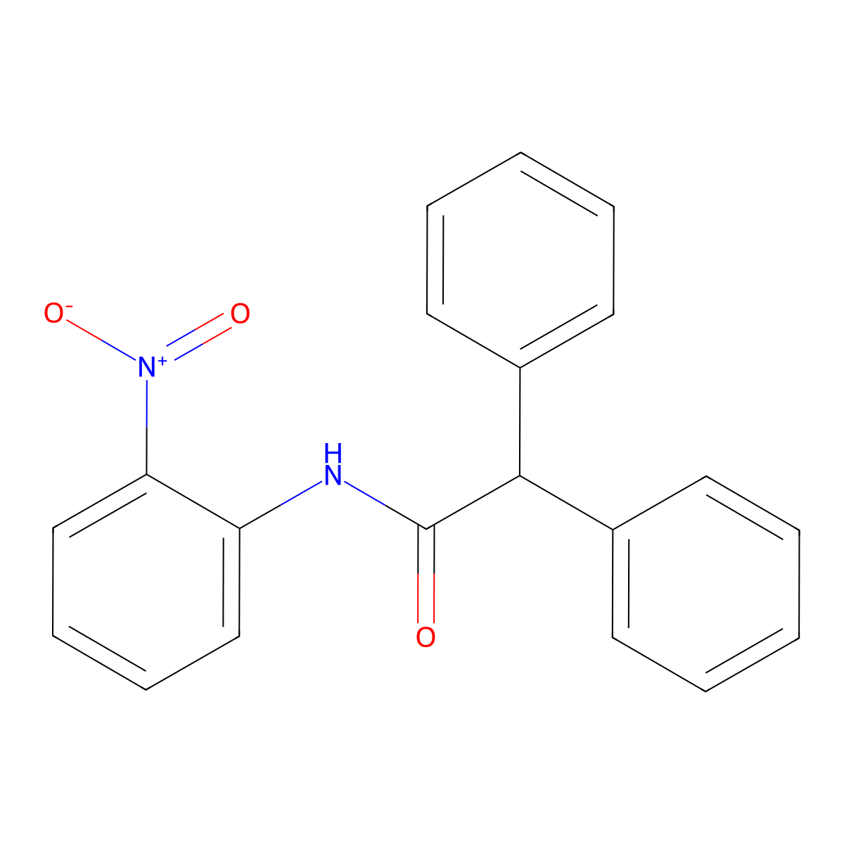 N-(2-nitrophenyl)-2,2-diphenylacetamide molecular structure, CAS 7472-60-8