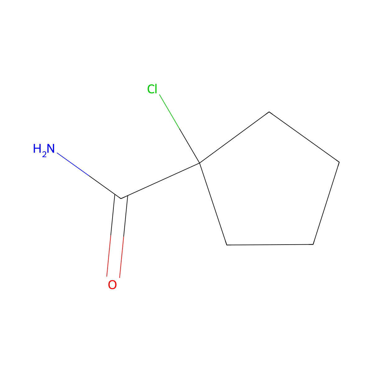 1-Chloro-cyclopentanecarboxamide molecular structure, CAS 7472-66-4
