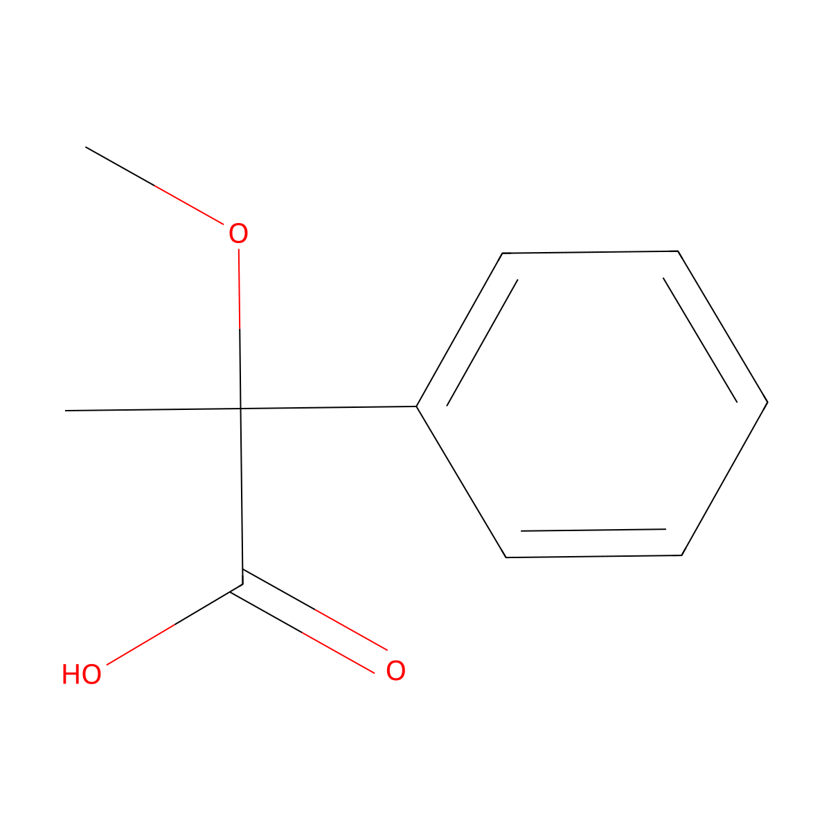 2-Methoxy-2-phenylpropanoic acid molecular structure, CAS 7472-67-5