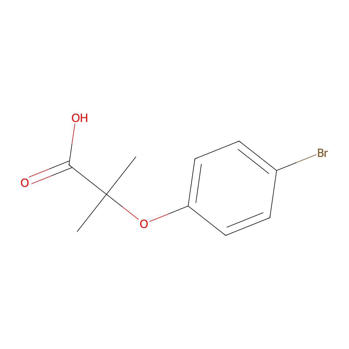 2-(4-Bromophenoxy)-2-methylpropanoic acid molecular structure, CAS 7472-69-7
