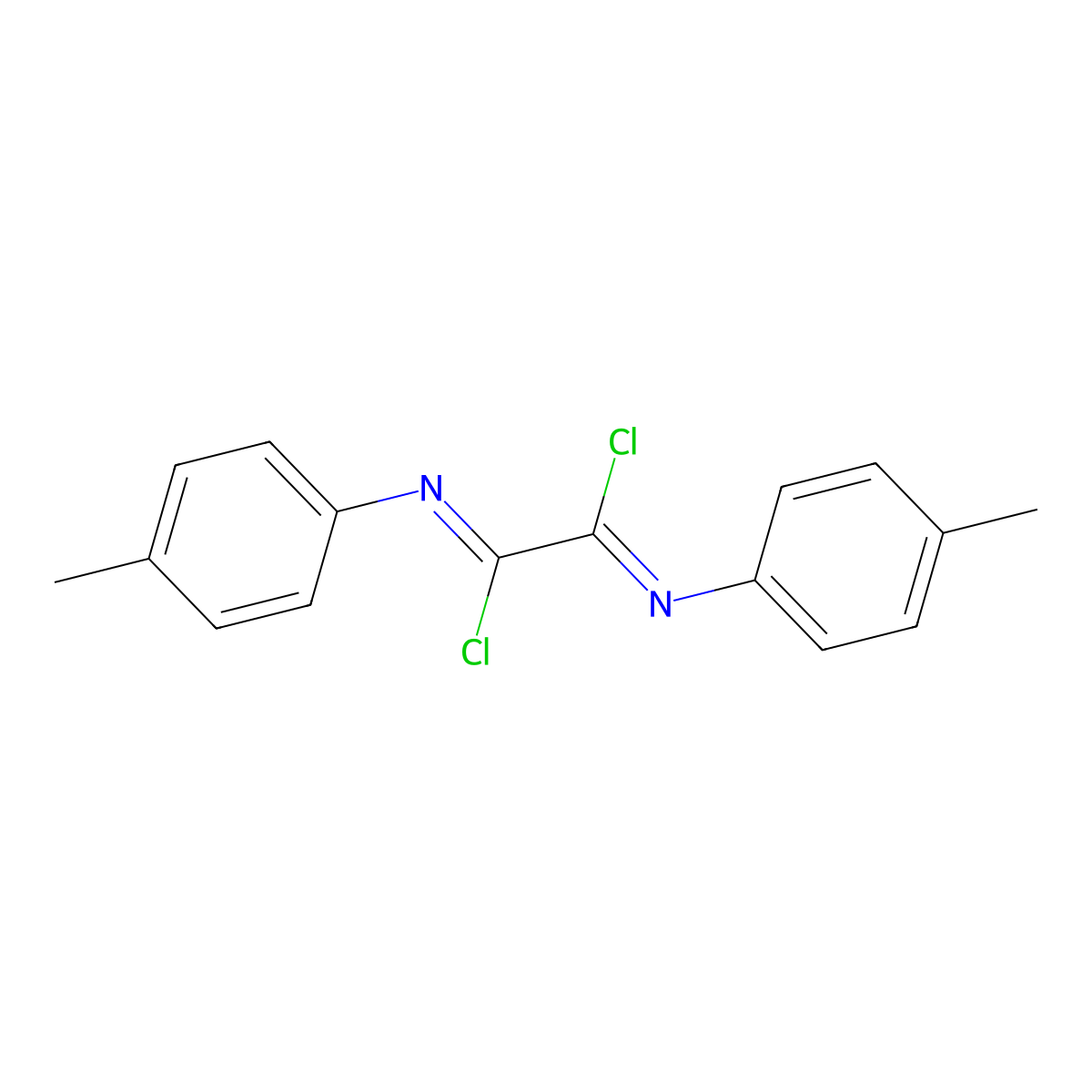 N1,N2-Bis(4-methylphenyl)ethanediimidoyl dichloride molecular structure, CAS 7472-70-0