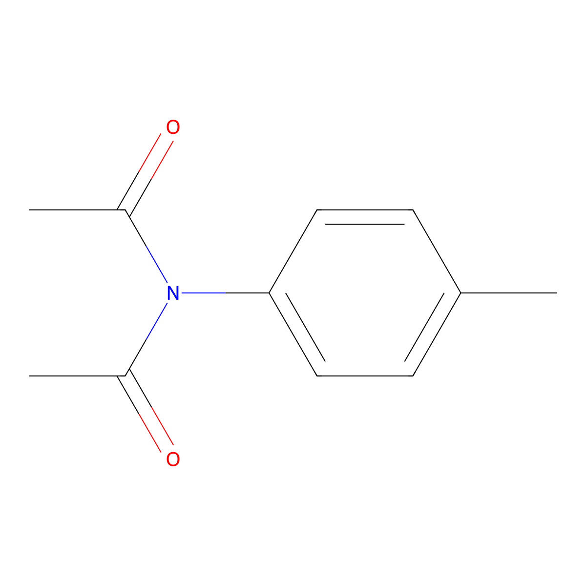 N-acetyl-N-(4-methylphenyl)acetamide molecular structure, CAS 7472-91-5
