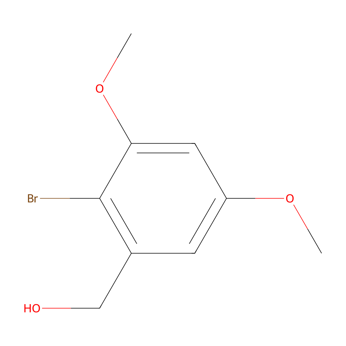 Benzenemethanol, 2-bromo-3,5-dimethoxy- molecular structure, CAS 74726-76-4