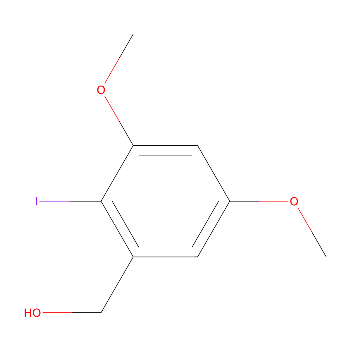 (2-Iodo-3,5-dimethoxyphenyl)methanol molecular structure, CAS 74726-77-5