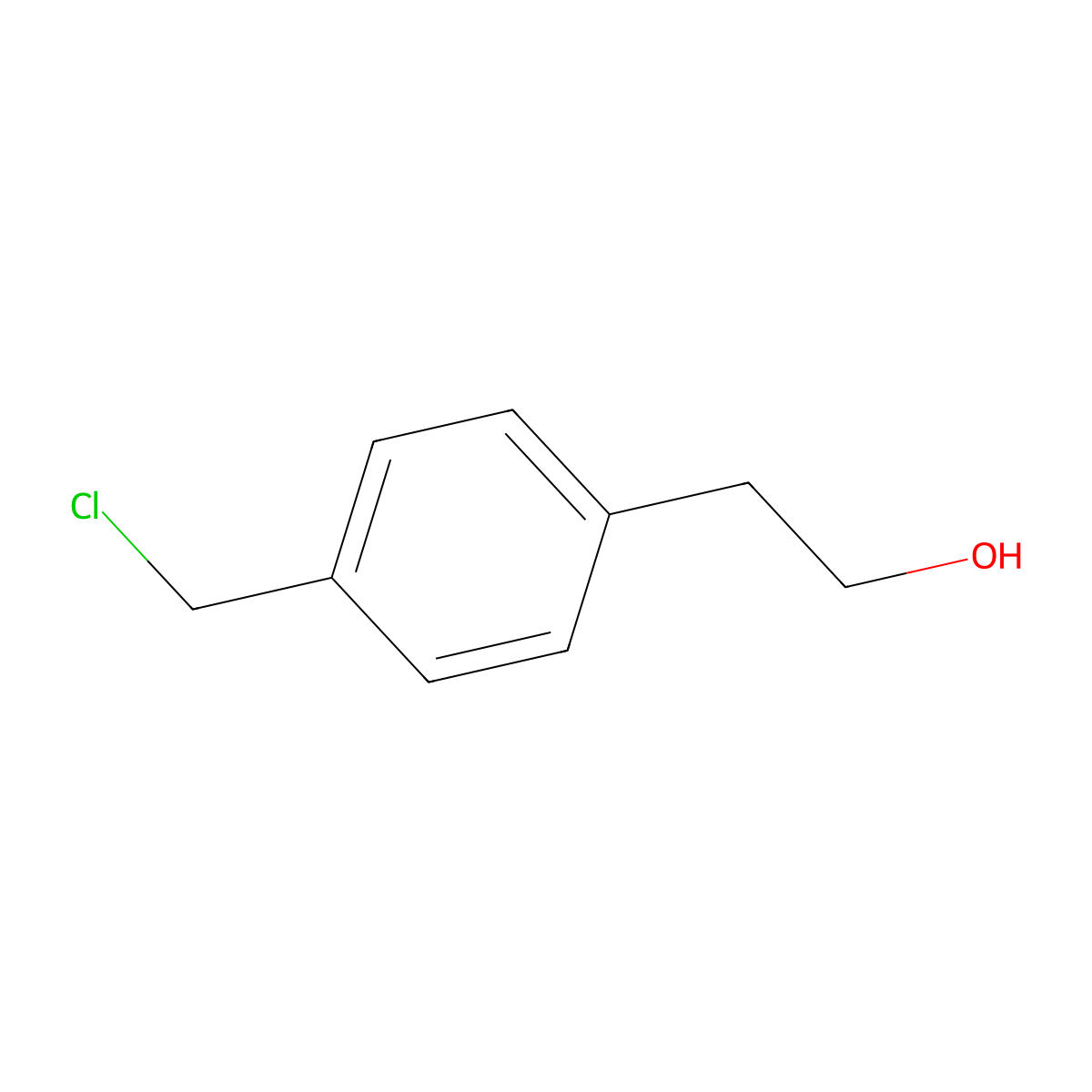 Benzeneethanol, 4-(chloromethyl)- molecular structure, CAS 74729-14-9