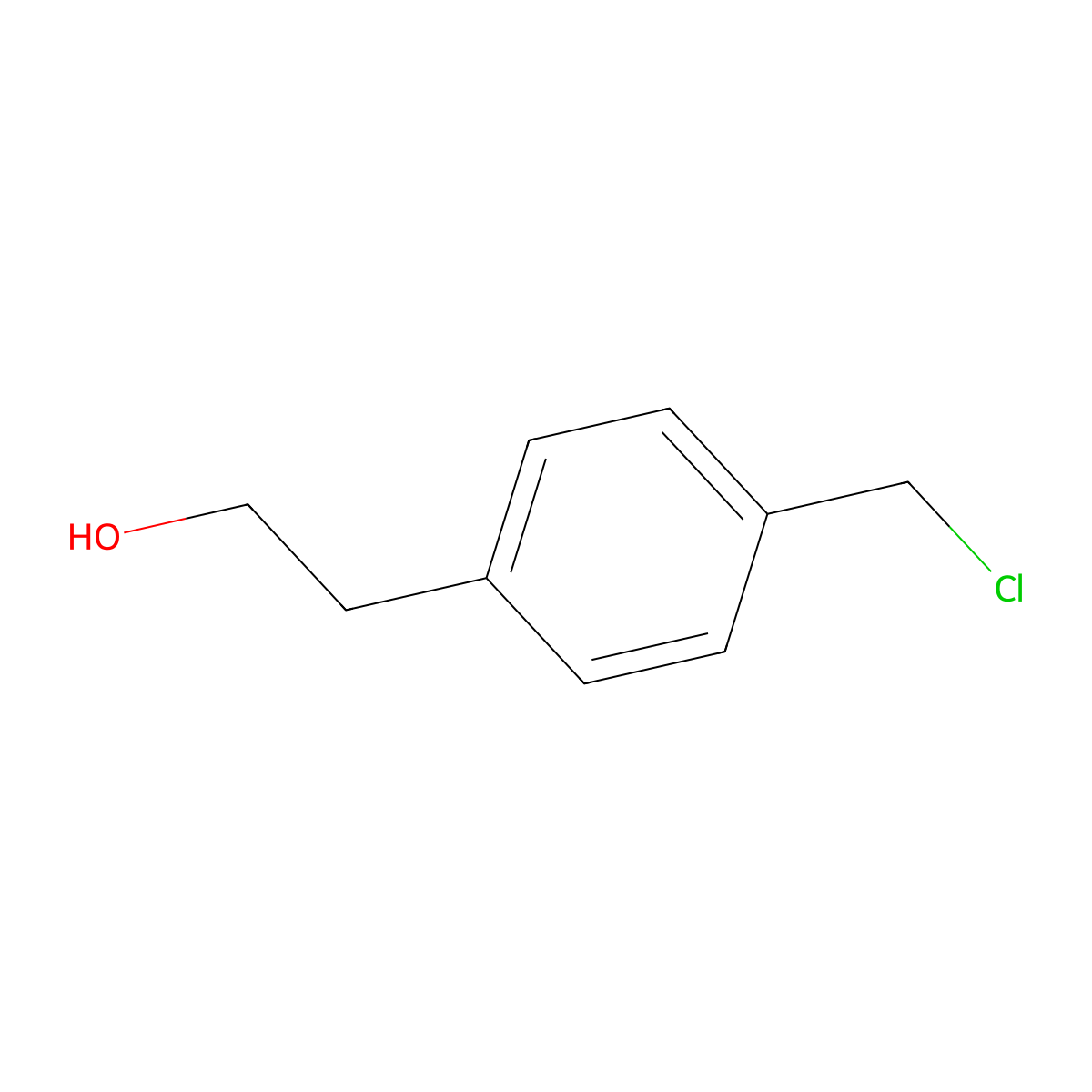 Benzeneethanol, 4-(chloromethyl)- molecular structure, CAS 74729-14-9