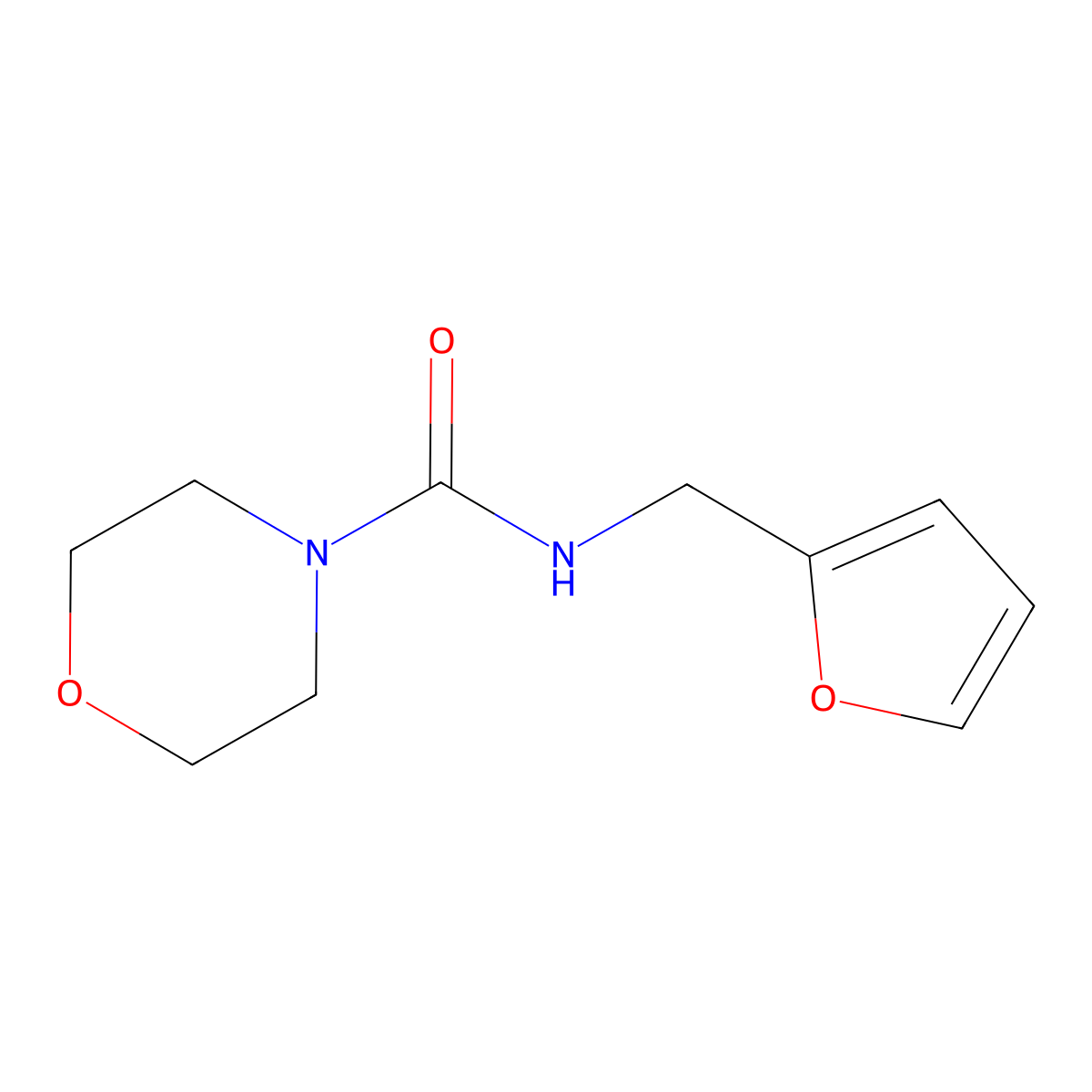 N-(furan-2-ylmethyl)morpholine-4-carboxamide molecular structure, CAS 74729-67-2