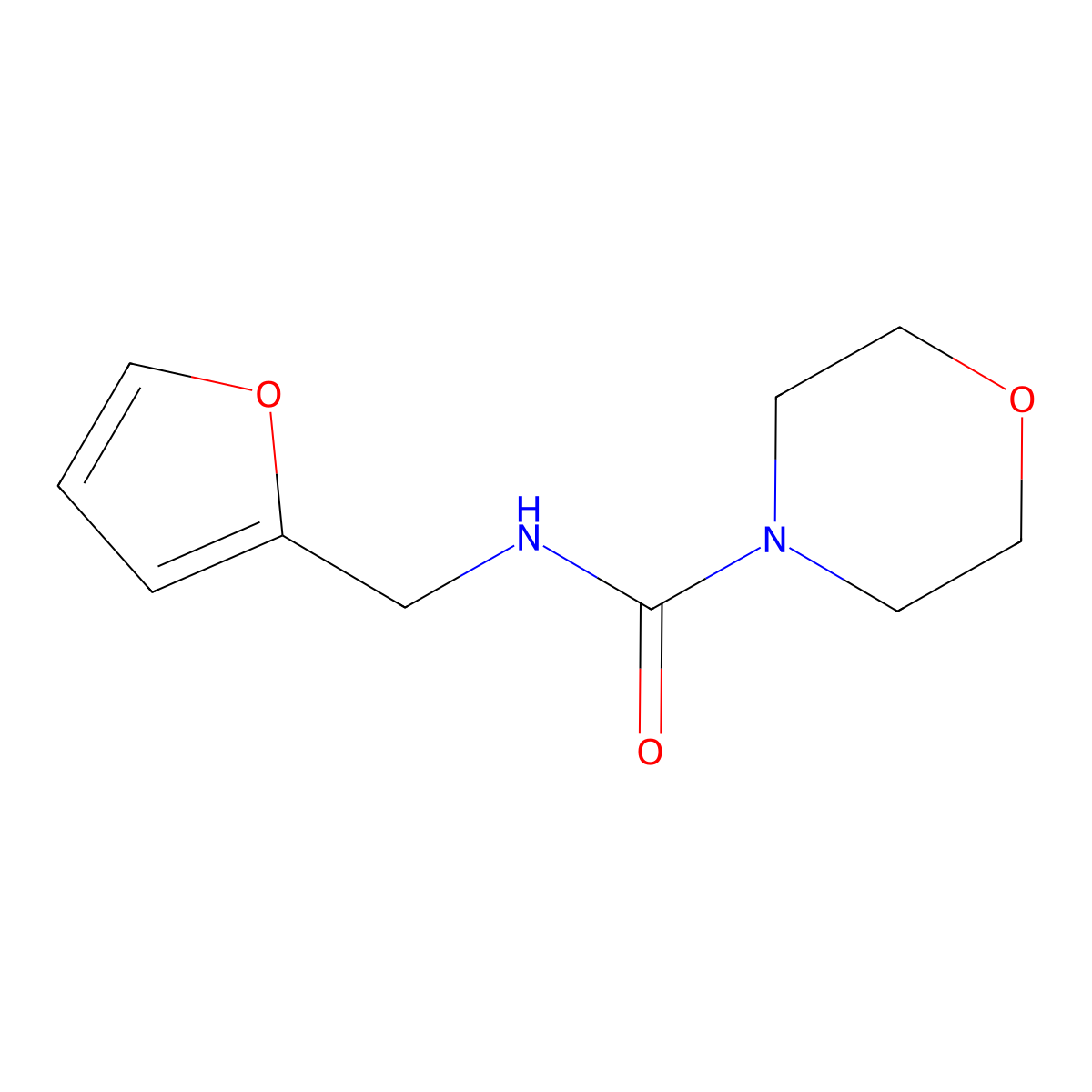 N-(furan-2-ylmethyl)morpholine-4-carboxamide molecular structure, CAS 74729-67-2