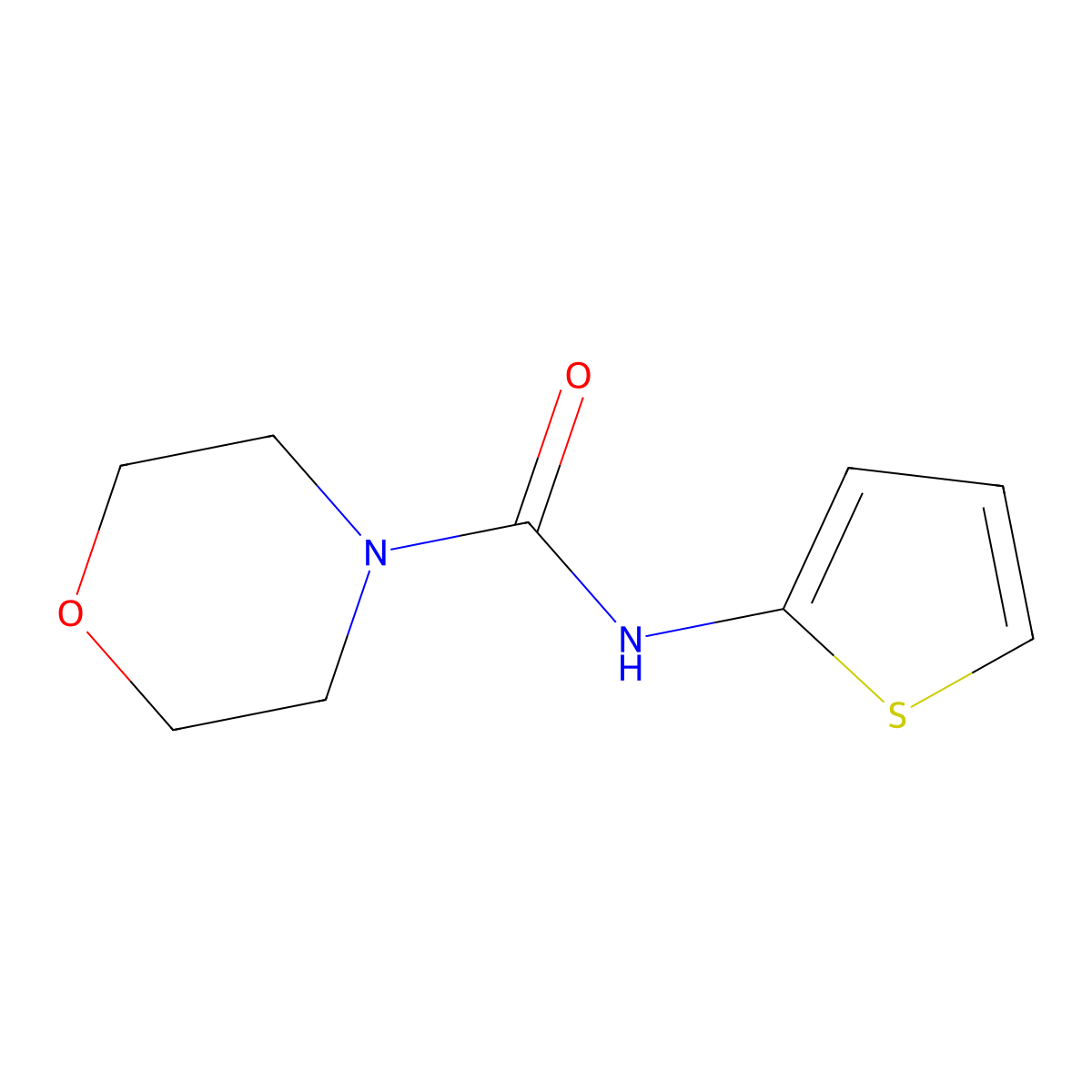 N-(thiophen-2-yl)morpholine-4-carboxamide molecular structure, CAS 74729-72-9