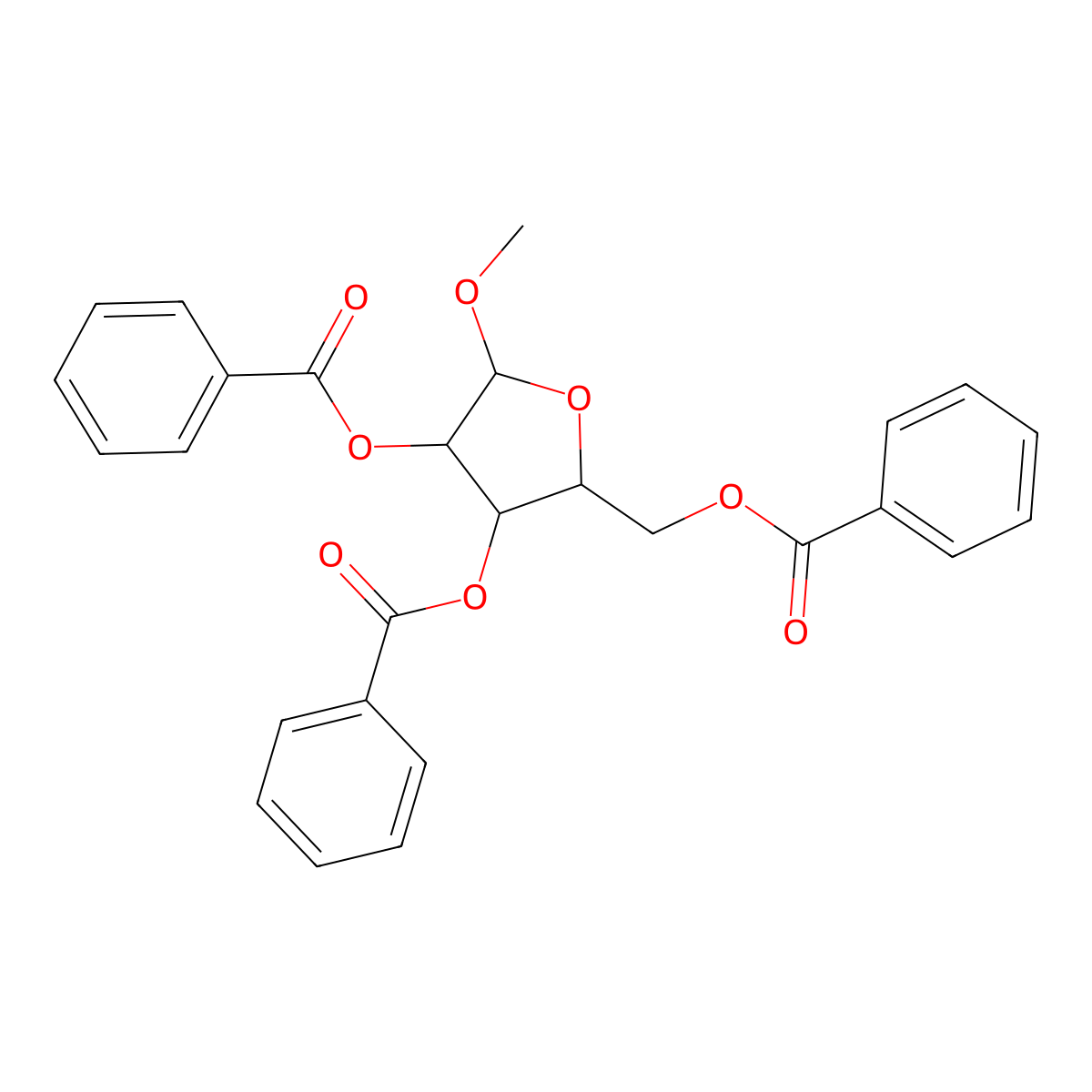 Methyl-2,3,5-tri-O-benzoyl-alpha-D-arabinofuranoside molecular structure, CAS 7473-42-9