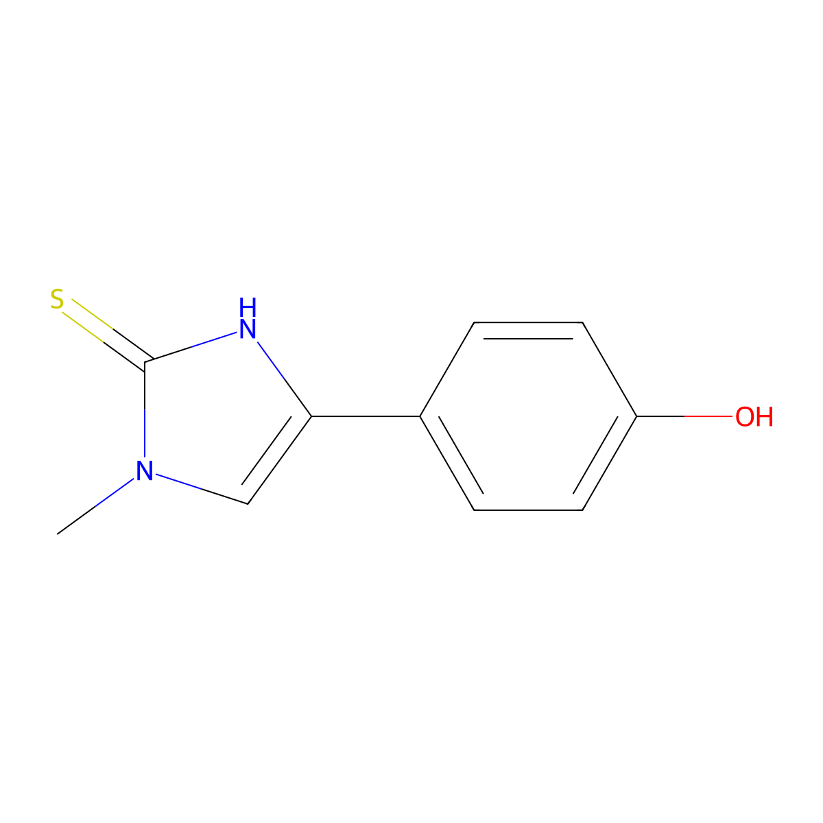 4-(2-mercapto-1-methyl-1H-imidazol-4-yl)phenol molecular structure, CAS 74730-81-7
