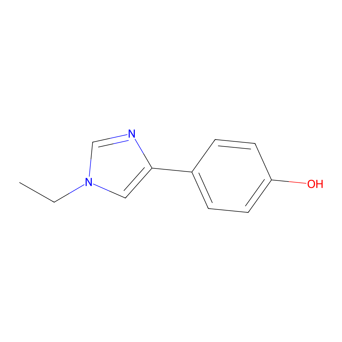 4-(1-ethyl-1H-imidazol-4-yl)phenol molecular structure, CAS 74730-85-1
