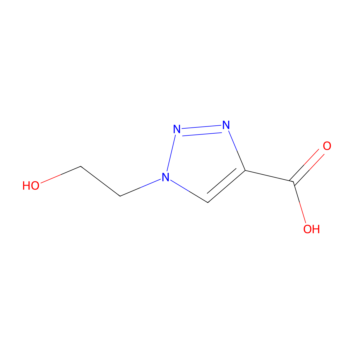 1-(2-hydroxyethyl)-1H-1,2,3-triazole-4-carboxylic acid molecular structure, CAS 74731-49-0