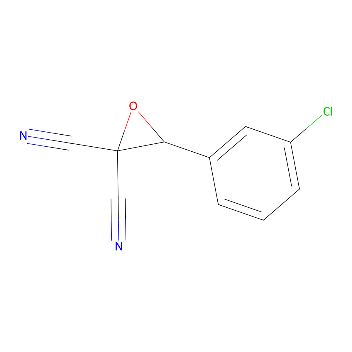 3-(3-Chlorophenyl)oxirane-2,2-dicarbonitrile molecular structure, CAS 74732-60-8