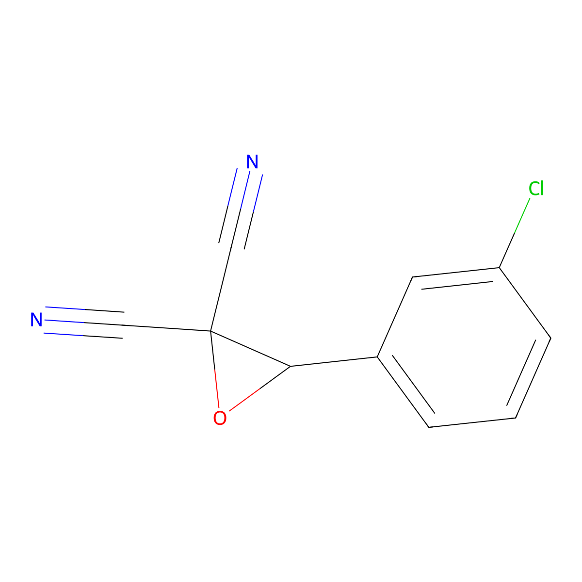 3-(3-Chlorophenyl)oxirane-2,2-dicarbonitrile molecular structure, CAS 74732-60-8