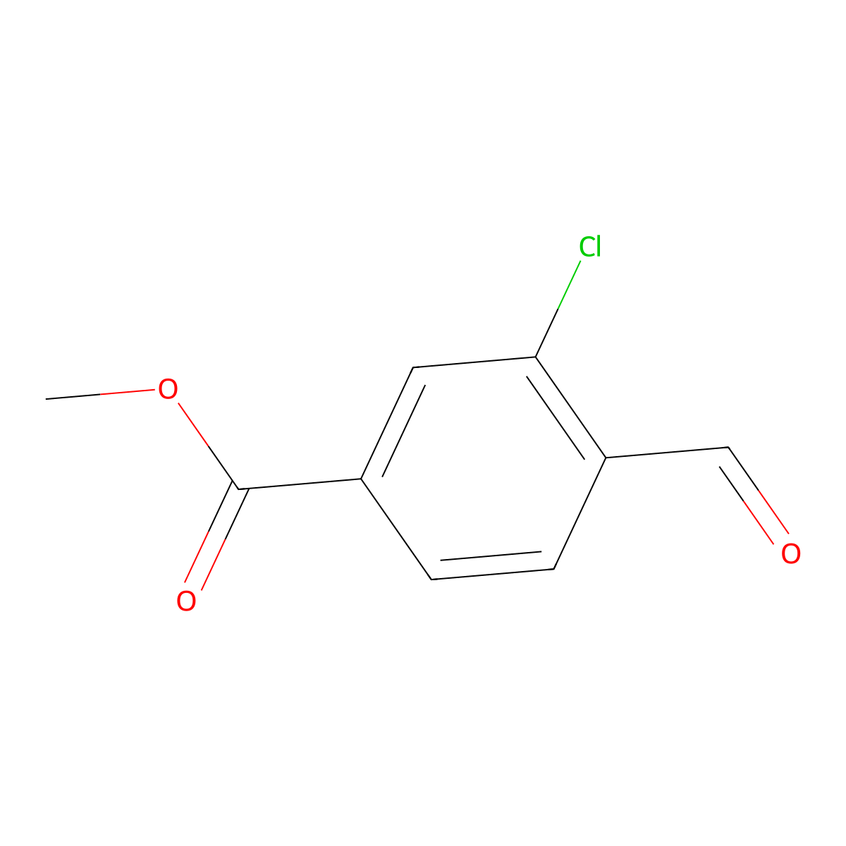 Methyl 3-chloro-4-formylbenzoate molecular structure, CAS 74733-26-9