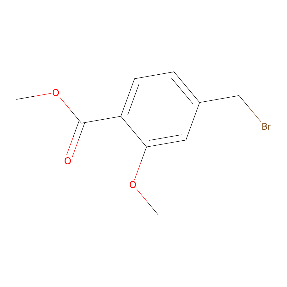 Methyl 4-(bromomethyl)-2-methoxybenzoate molecular structure, CAS 74733-27-0