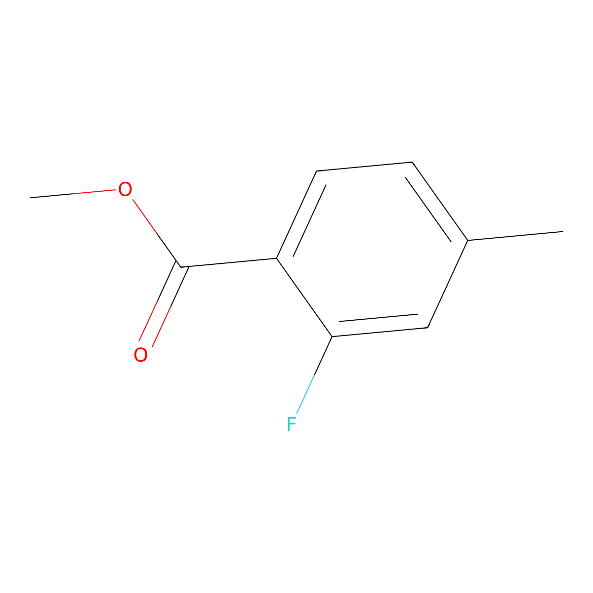 Methyl 2-fluoro-4-methylbenzoate molecular structure, CAS 74733-29-2