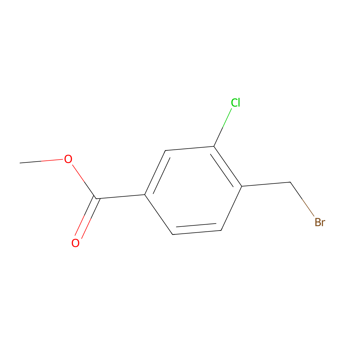 Methyl 4-(bromomethyl)-3-chlorobenzoate molecular structure, CAS 74733-30-5