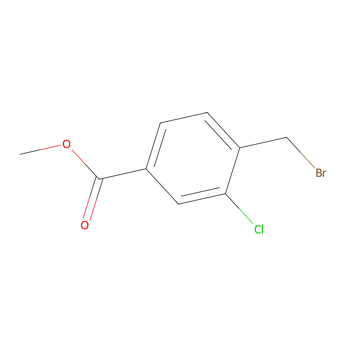Methyl 4-(bromomethyl)-3-chlorobenzoate molecular structure, CAS 74733-30-5