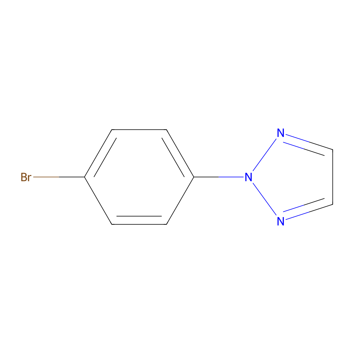 2-(4-bromophenyl)-2H-1,2,3-triazole molecular structure, CAS 74733-90-7