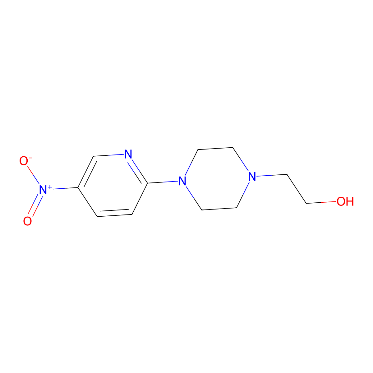 2-[4-(5-Nitro-2-pyridinyl)piperazino]-1-ethanol molecular structure, CAS 747354-44-5
