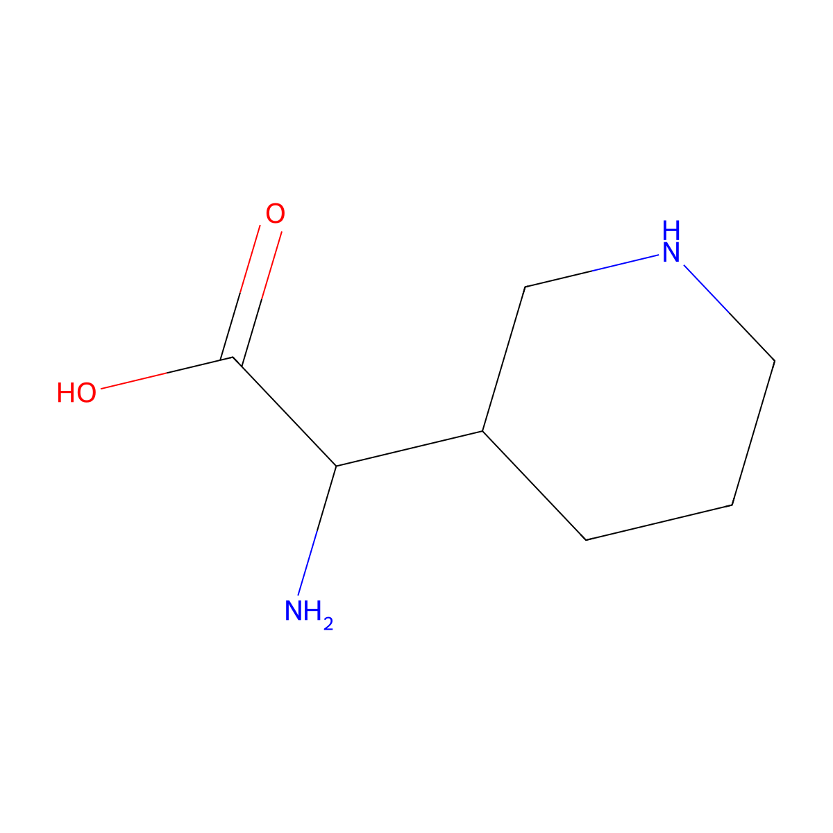 Amino[(3R)-piperidin-3-yl]acetic acid molecular structure, CAS 747362-37-4