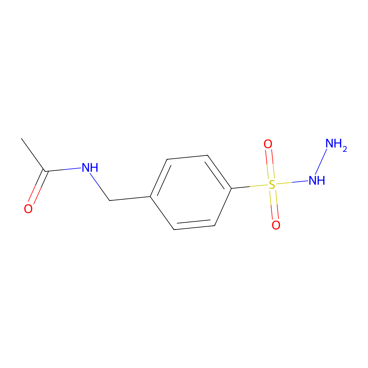 Benzenesulfonic acid, 4-((acetylamino)methyl)hydrazide molecular structure, CAS 74738-71-9
