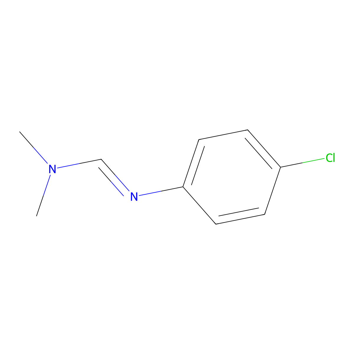 FORMAMIDINE, N'-(p-CHLOROPHENYL)-N,N-DIMETHYL- molecular structure, CAS 74739-49-4