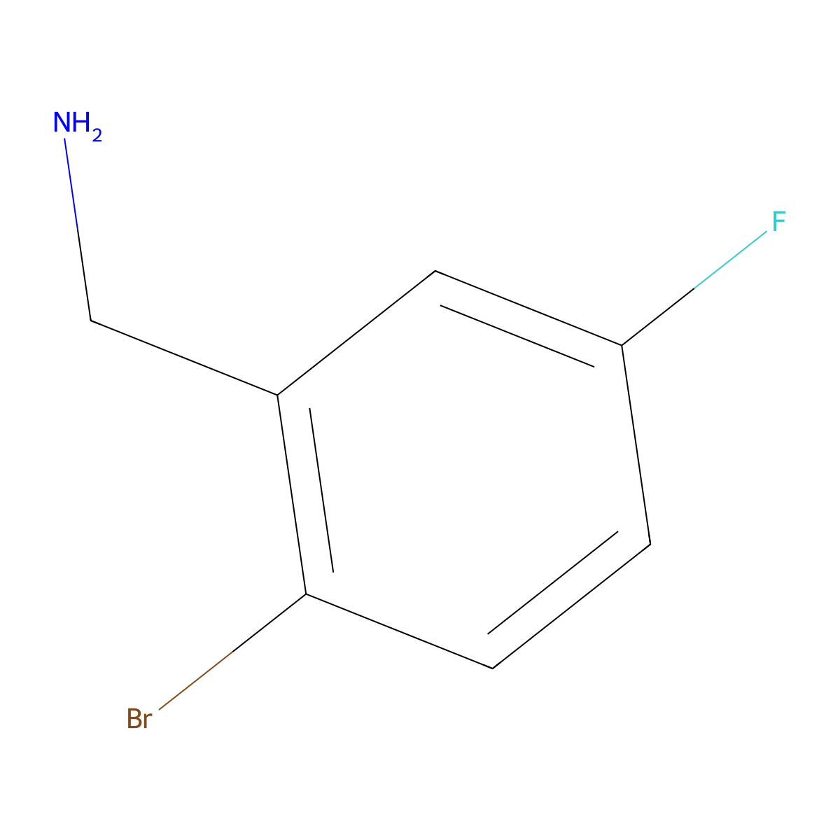(2-Bromo-5-fluorophenyl)methanamine molecular structure, CAS 747392-34-3
