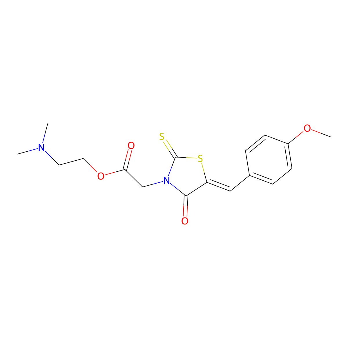 2-(Dimethylamino)ethyl 5-[(4-methoxyphenyl)methylene]-4-oxo-2-thioxo-3-thiazolidineacetate molecular structure, CAS 747397-66-6