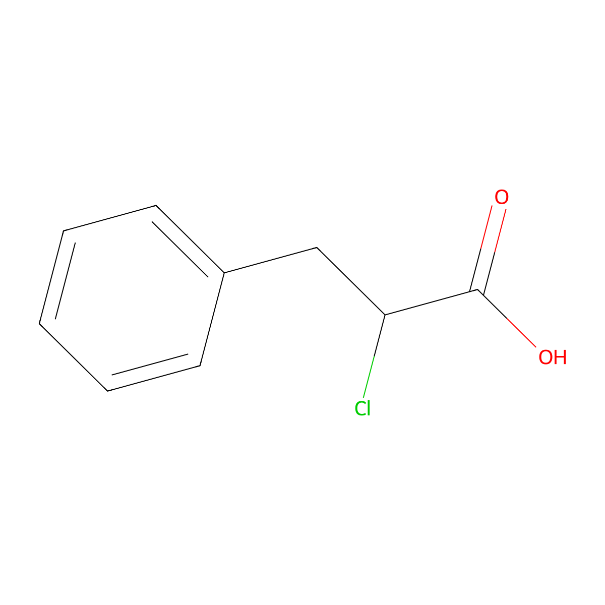 2-Chloro-3-phenylpropanoic acid molecular structure, CAS 7474-06-8