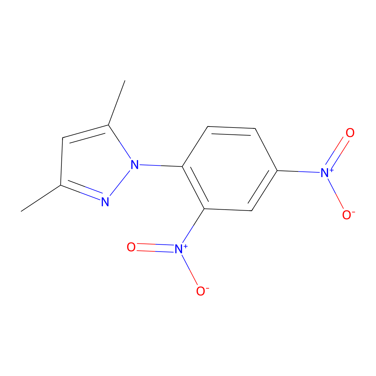1-(2,4-Dinitrophenyl)-3,5-dimethylpyrazole molecular structure, CAS 7474-11-5