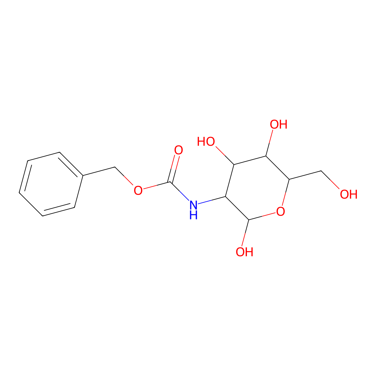 2-(((Benzyloxy)carbonyl)amino)-2-deoxyhexopyranose molecular structure, CAS 7474-40-0