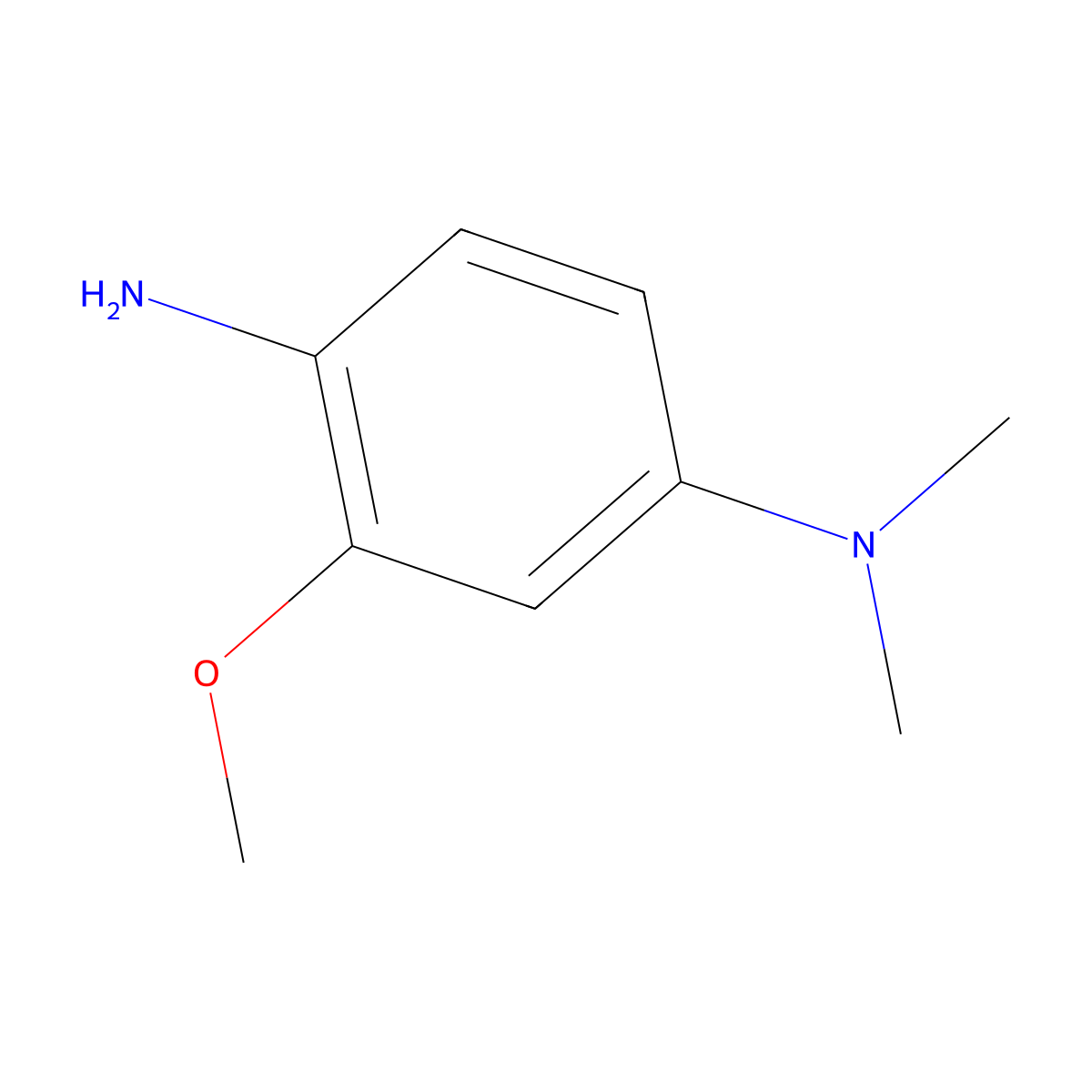 2-methoxy-4-N,4-N-dimethylbenzene-1,4-diamine molecular structure, CAS 7474-82-0