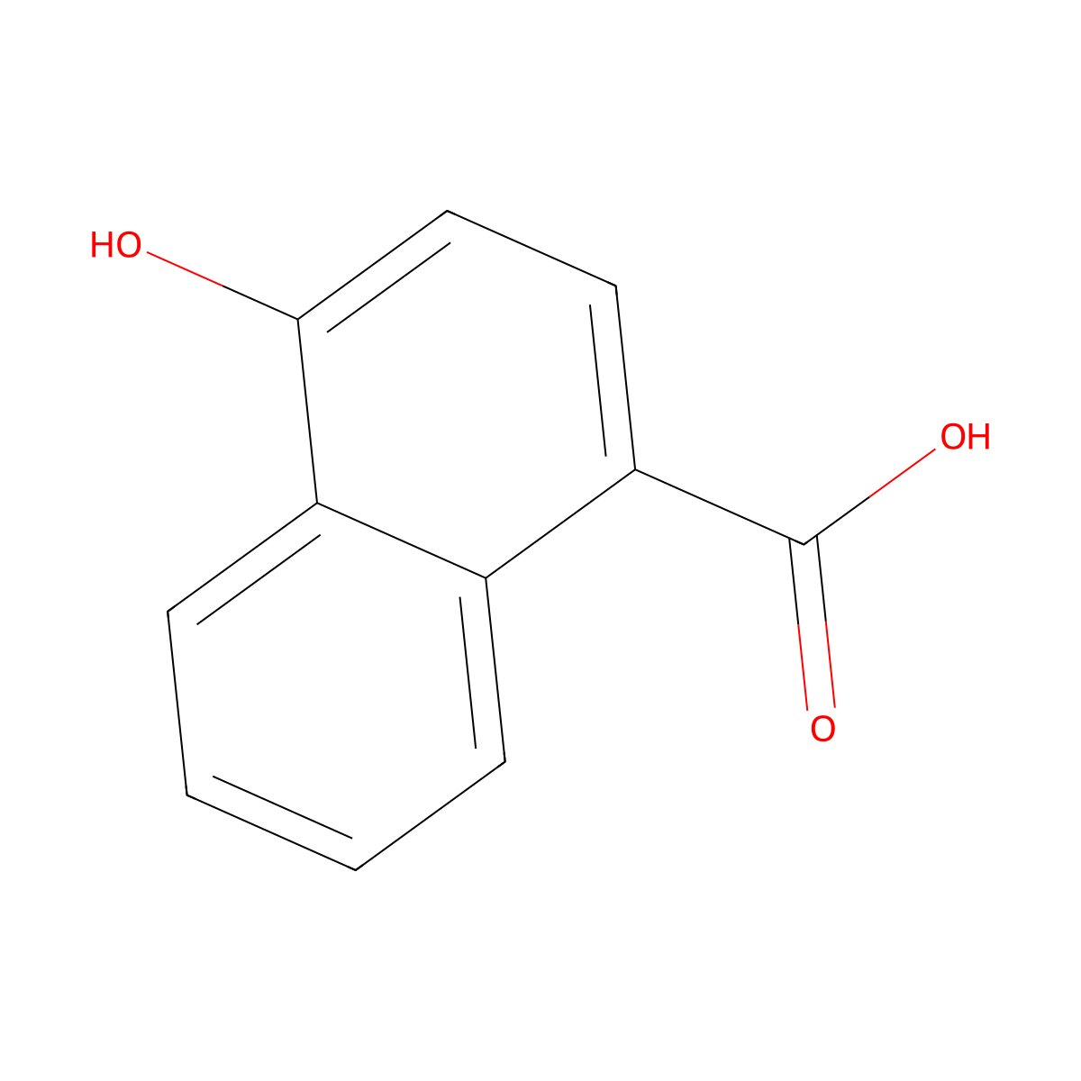 1-Hydroxy-4-naphthoic acid molecular structure, CAS 7474-97-7