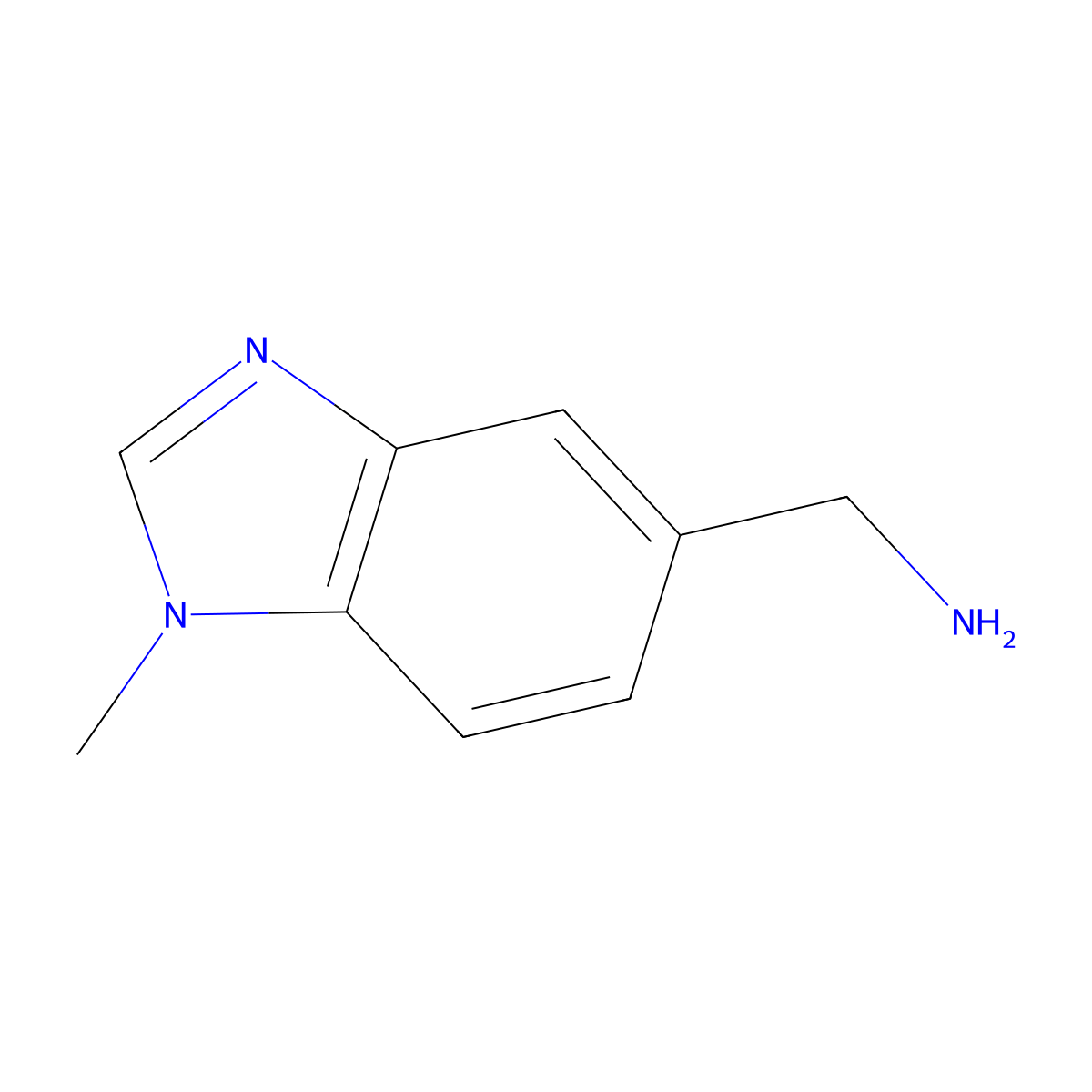 (1-methyl-1H-1,3-benzodiazol-5-yl)methanamine molecular structure, CAS 747409-26-3