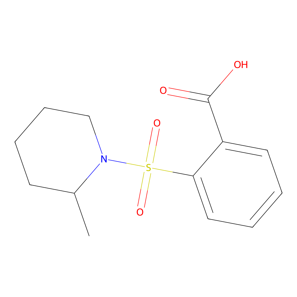 2-[(2-Methylpiperidin-1-yl)sulfonyl]benzoic acid molecular structure, CAS 747411-08-1
