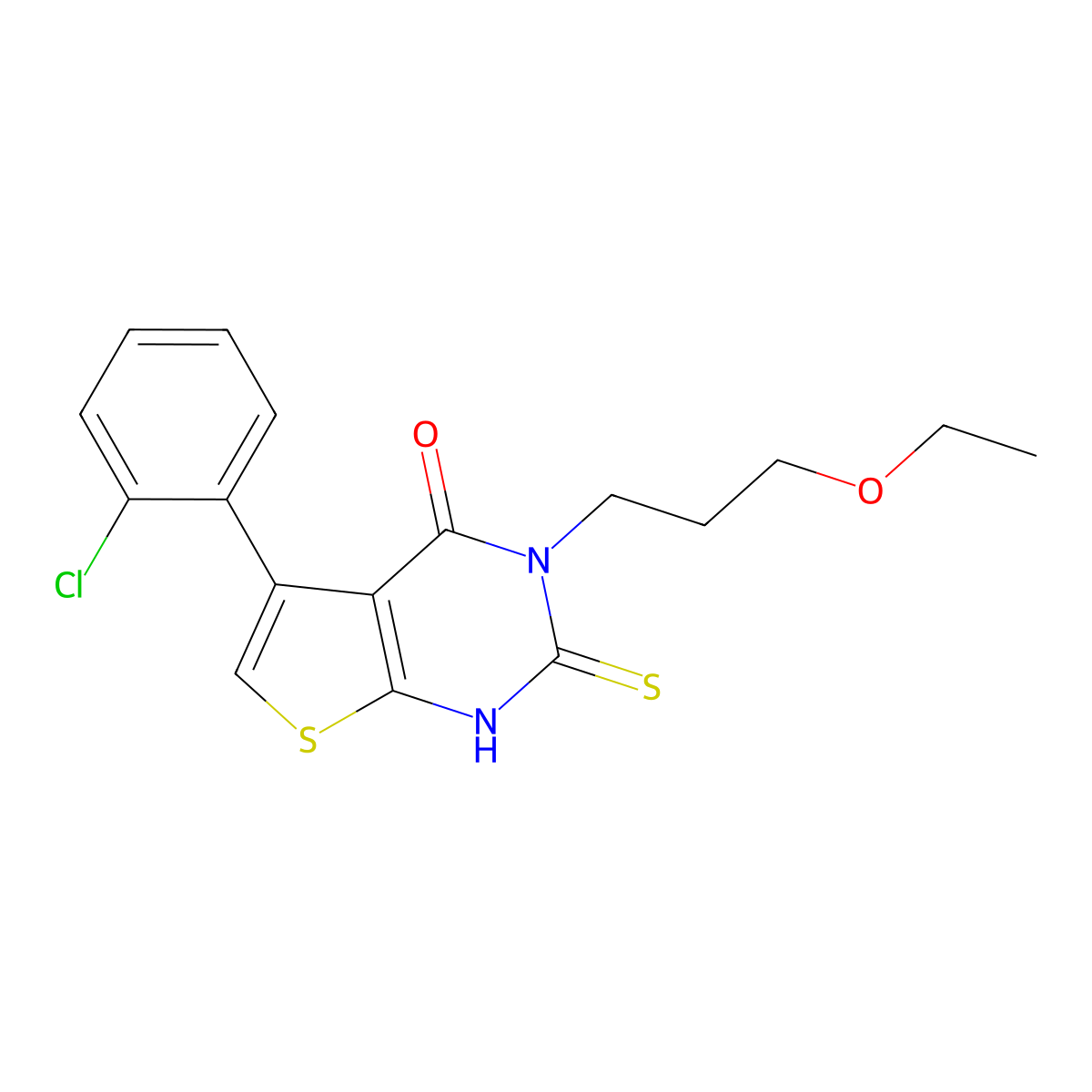 5-(2-chlorophenyl)-3-(3-ethoxypropyl)-2-sulfanyl-3H,4H-thieno[2,3-d]pyrimidin-4-one molecular structure, CAS 747411-10-5