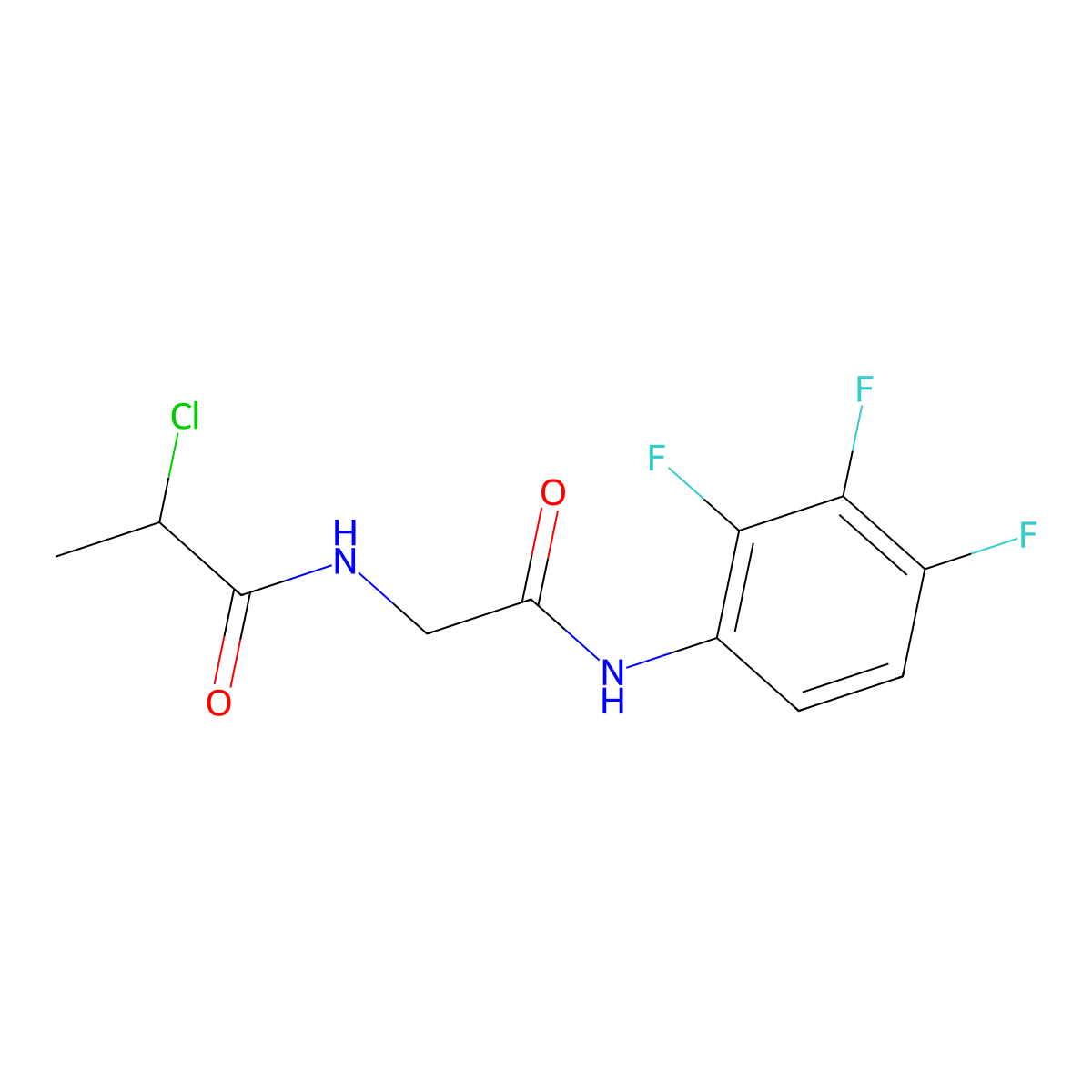 2-chloro-N-{[(2,3,4-trifluorophenyl)carbamoyl]methyl}propanamide molecular structure, CAS 747411-15-0