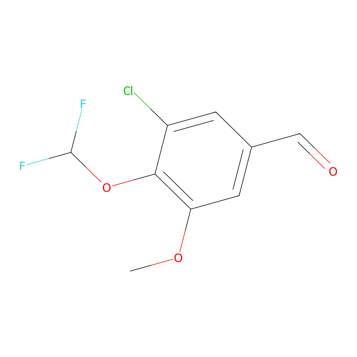 3-Chloro-4-(difluoromethoxy)-5-methoxybenzaldehyde molecular structure, CAS 747411-54-7