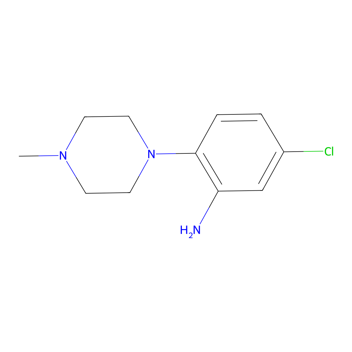 5-Chloro-2-(4-methyl-1-piperazinyl)benzenamine molecular structure, CAS 747411-55-8