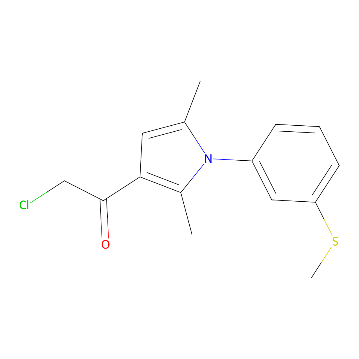 2-chloro-1-{2,5-dimethyl-1-[3-(methylsulfanyl)phenyl]-1H-pyrrol-3-yl}ethan-1-one molecular structure, CAS 747411-58-1