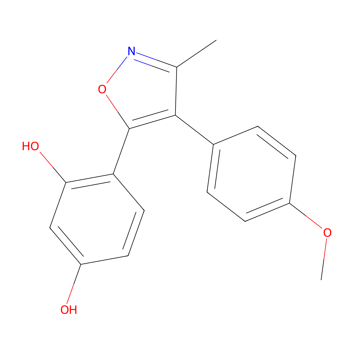 4-[4-(4-Methoxyphenyl)-3-methyl-1,2-oxazol-5-yl]benzene-1,3-diol molecular structure, CAS 747412-79-9