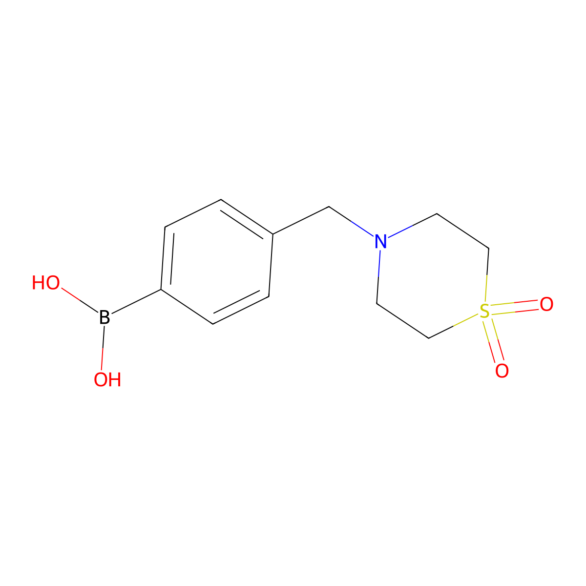 (4-((1,1-Dioxidothiomorpholino)methyl)phenyl)boronic acid molecular structure, CAS 747413-23-6