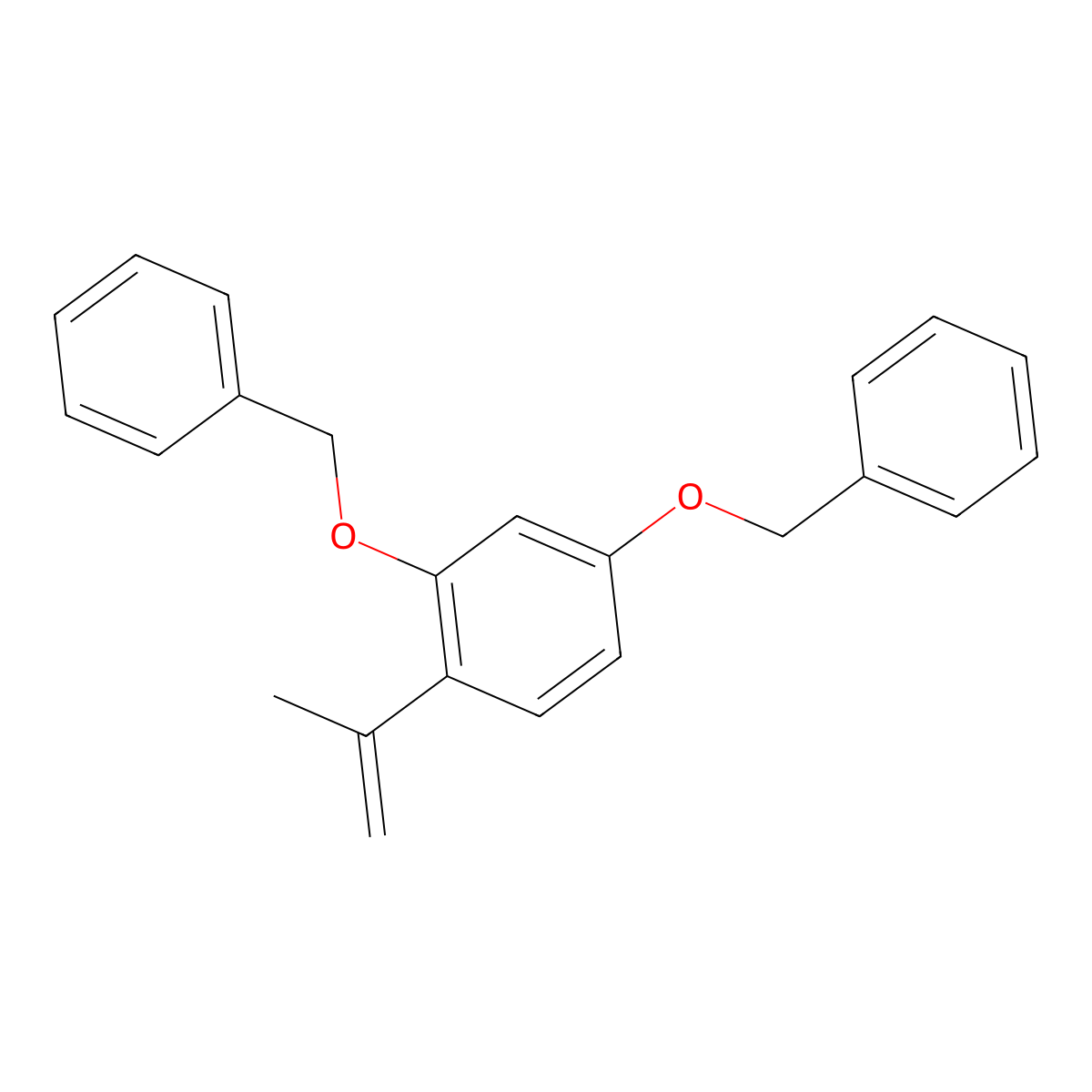 (((4-(Prop-1-en-2-yl)-1,3-phenylene)bis(oxy))bis(methylene))dibenzene molecular structure, CAS 747414-16-0